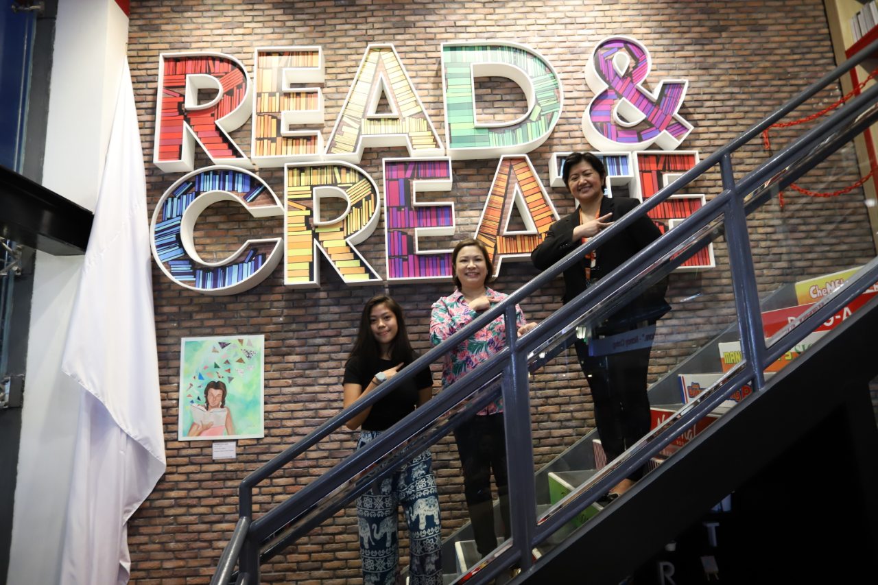 Artist Raya Simpao, National Bookstore managing director Alexandra Ramos - Padilla, and KidZania Manila sales director Cecille Marino.jpg